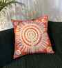 Orange Cotton Embroidered 18x18 inches Cushion Cover