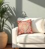 Orange Cotton Embroidered 18x18 inches Cushion Cover