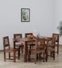 Marin Sheesham Wood 6 Seater Dining Set In Scratch Resistant Rustic Teak Finish