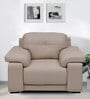 Evok Marina Leatherette 1 Seater Sofa in Beige Colour