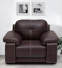 Evok Marina Leatherette 1 Seater Sofa in Dark Brown Colour