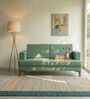 Marina Teak Wood 3 Seater Sofa Herringbone Astral Green Colour