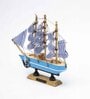 Marine Nautical Sailing Boat Ship Blue Wood Showpieces