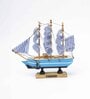 Marine Nautical Sailing Boat Ship Blue Wood Showpieces