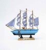 Marine Nautical Sailing Boat Ship Blue Wood Showpieces