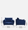 Mario Fabric 1 Seater Sofa in Royal Blue Colour
