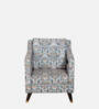 Mario Fabric Lounge Chair In Blue Floral Finish