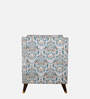 Mario Fabric Lounge Chair In Blue Floral Finish