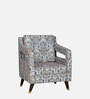 Mario Fabric Lounge Chair In Blue Floral Finish