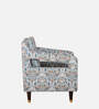 Mario Fabric Lounge Chair In Blue Floral Finish
