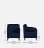 Mario Velvet Lounge Chair In Blue Finish