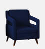 Mario Velvet Lounge Chair In Blue Finish