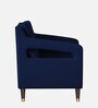 Mario Velvet Lounge Chair In Blue Finish