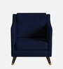 Mario Velvet Lounge Chair In Blue Finish