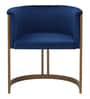 Horta Velvet Barrel Chair in Blue Colour