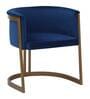 Horta Velvet Barrel Chair in Blue Colour