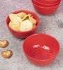 Red Hammered Melamine 300 ml  Soup Bowls