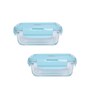 Blue 330 Ml Glass Set of 2 Glass Continers