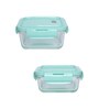 Green 340 Ml, 570 Ml Glass Set of 2 Glass continers