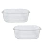 Transparent 800Ml, 1200 Ml Glass Set of 2 Glass continers