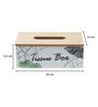 White 350 Ml Wood 1 pcs Tissue Box