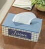 Blue 450ml Wood 1 pcs Tissue Box