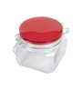 Red Glass 700ml Storage Jar  With Ceramic Lid