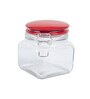 Red Glass 700ml Storage Jar  With Ceramic Lid