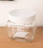 White & Transparent Glass 800ml Storage Jar & Containers With Metal Lid