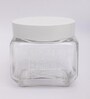 White & Transparent Glass 800ml Storage Jar & Containers With Metal Lid