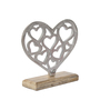 Market 99 Silver Hearts Sculpture On A Wooden Base