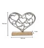 Market 99 Silver Hearts Sculpture On A Wooden Base