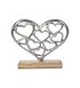 Market 99 Silver Hearts Sculpture On A Wooden Base