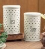 White 1 Ltr Galvanized iron Set of 2 Metal Continers