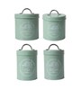 Green Mild Steel  Tea & Sugar Jar (Each 850 Ml),Biscuits & Namkeen Jar (Each 1300 Ml)