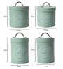 Green Mild Steel  Tea & Sugar Jar (Each 850 Ml),Biscuits & Namkeen Jar (Each 1300 Ml)