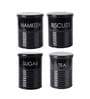 Black Galvanised Iron  Tea & Sugar Jar (Each 900 Ml),Biscuits & Namkeen Jar (Each 1700 Ml)