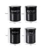 Black Galvanised Iron  Tea & Sugar Jar (Each 900 Ml),Biscuits & Namkeen Jar (Each 1700 Ml)