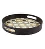 Brown MDF Wooden Round Shape Serving Tray
