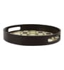 Brown MDF Wooden Round Shape Serving Tray