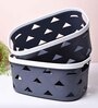 Market99 Dark Grey Color Plastic Basket Set Of 2