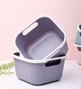Market99 Grey Color Plastic Basket Pack Of 2
