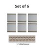 Market99 Off White Color (1 Pack) Table Runner with (6 Pack) Placemats