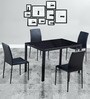 Marko 4 Seater Dining Set in Black Colour