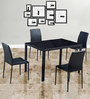 Marko 4 Seater Dining Set in Black Colour
