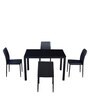 Marko 4 Seater Dining Set in Black Colour