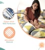 Marlin Blue And White Microfiber Floral 16X16 Inches Cushion Covers Set Of 5