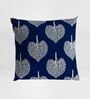 Marlin Blue And White Microfiber Floral 16X16 Inches Cushion Covers Set Of 5