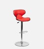 Marlon Height Adjustable Swivel Bar Stool In Red Colour