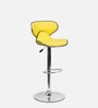Marlon Height Adjustable Swivel Bar Stool In Yellow Colour
